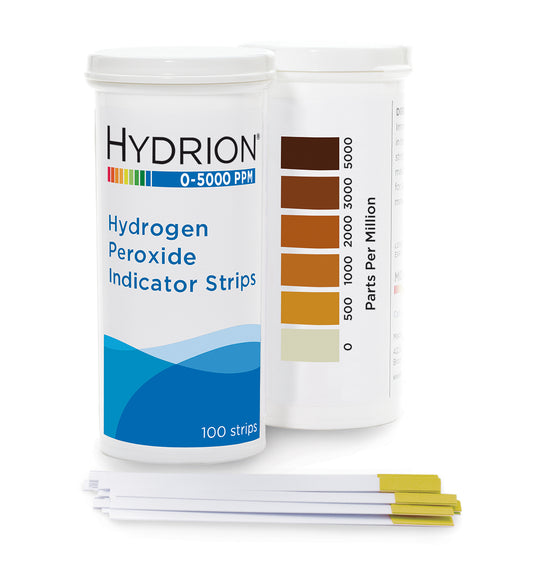 Tira Reactiva Peróxido de Hidrógeno H₂O₂ 0-5,000 ppm Hydrion®