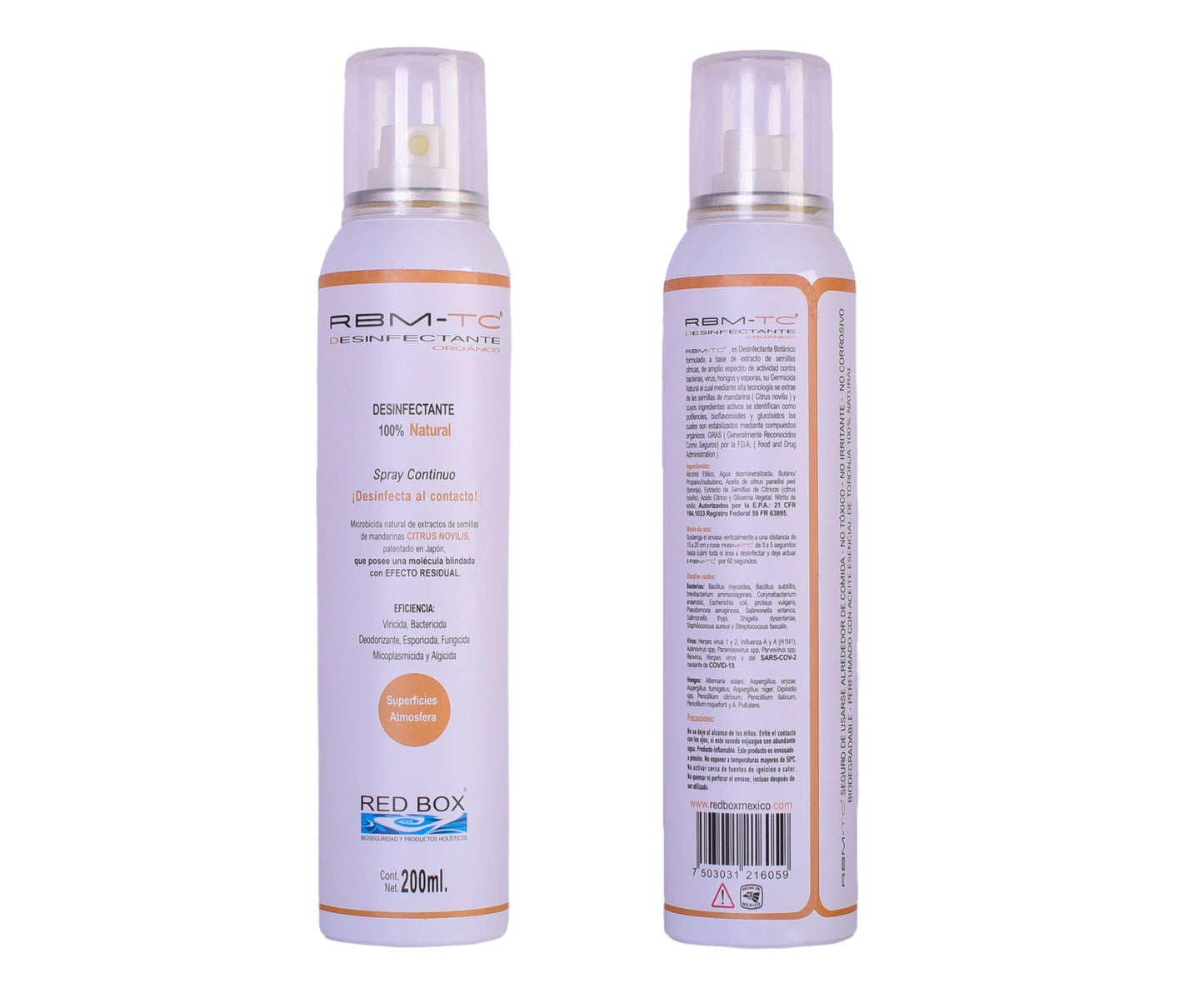 Spray Desinfectante Organico RBM-TC Citrico | Red Box Mexico