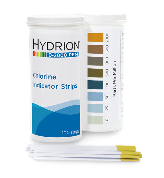 Tira Reactiva Cloro 0-2,000 ppm Hydrion®