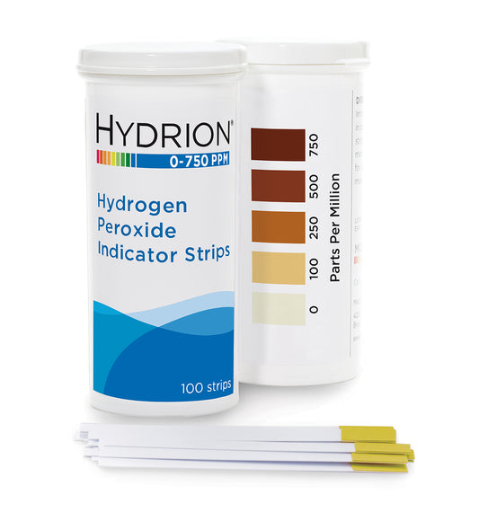 Tira Reactiva Peróxido de Hidrógeno H₂O₂ 0-750 ppm Hydrion