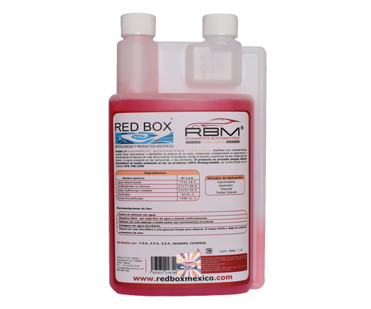 Shampoo Automotriz con Cera RBM | Red Box Mexico