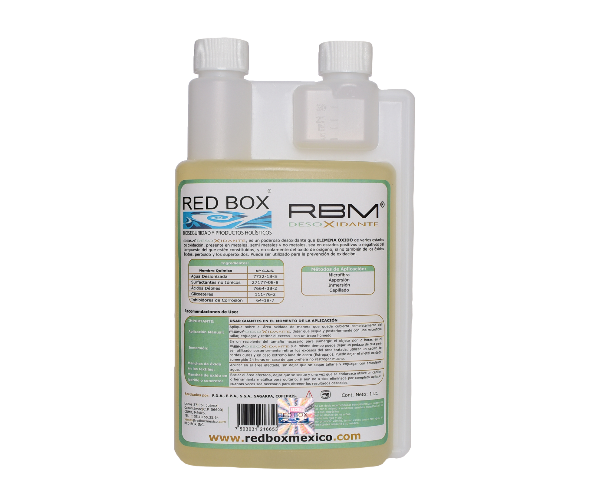 Desoxidante RBM Quita Oxido Industrial | Red Box Mexico